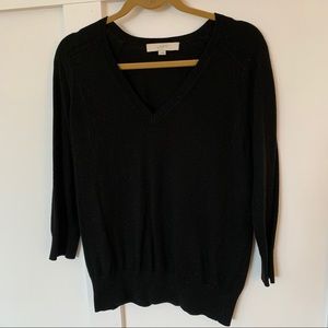 Ann Taylor VNeck Black Sweater